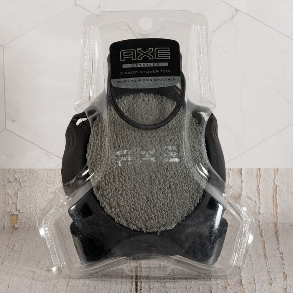 AXE Mens Shower Scrubber Tool, 2-Sided Detailer, Gray Color Exfoliator - Picture 2 of 6